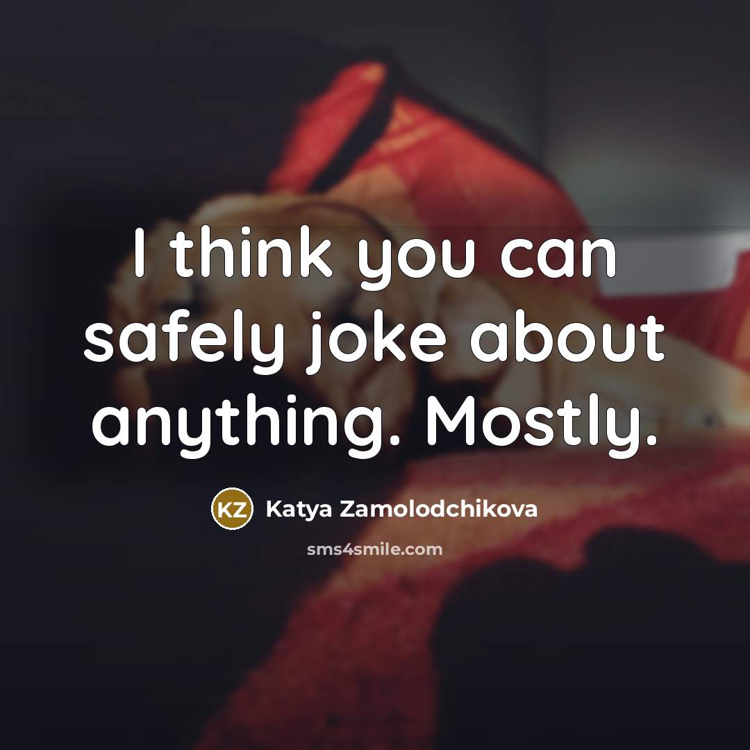 “I think you can safely joke about anything. Mostly.…” quote by Katya Zamolodchikova
