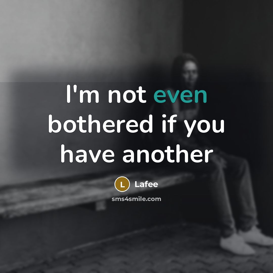 “I'm not even bothered if you have another…” quote by Lafee