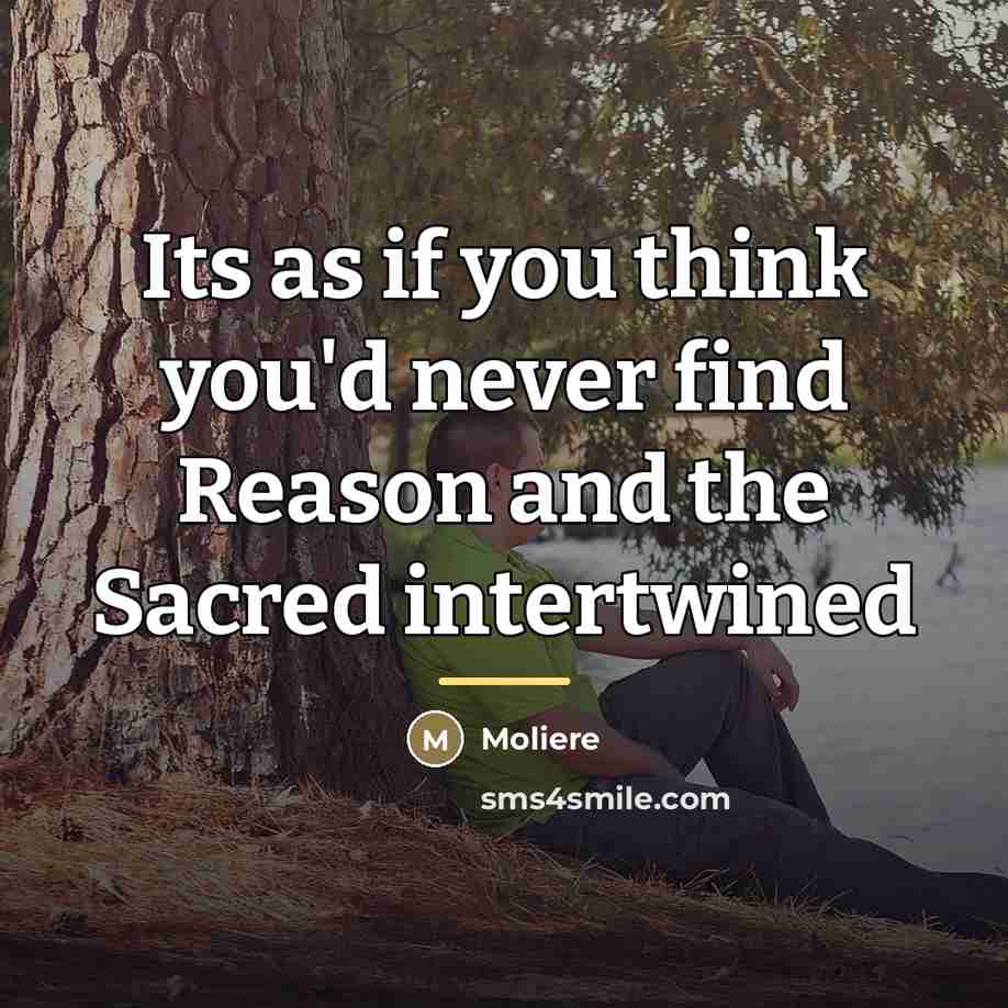 “Its as if you think you'd never find Reason and…” quote by Moliere