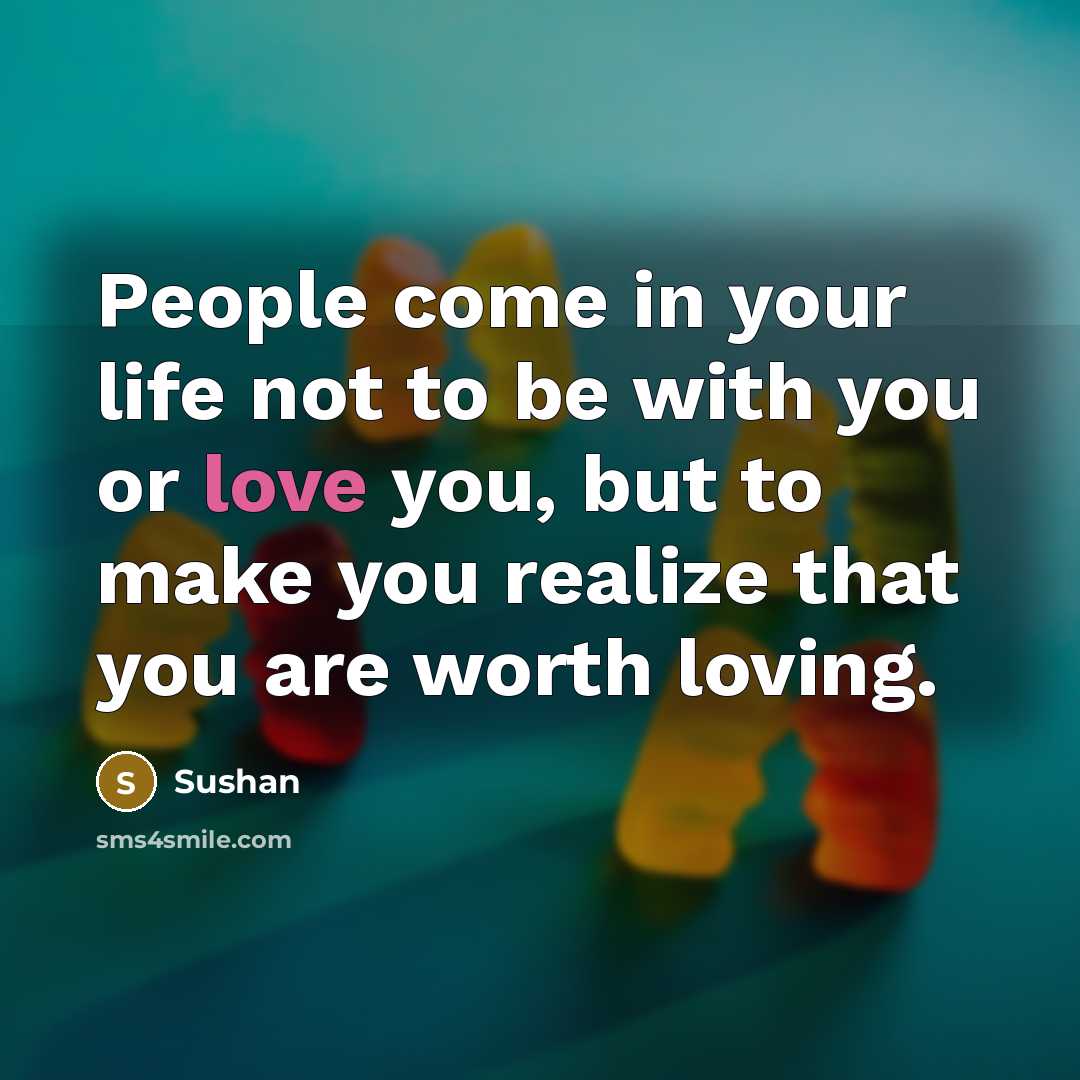 “People come in your life not to be with you…” quote by Sushan