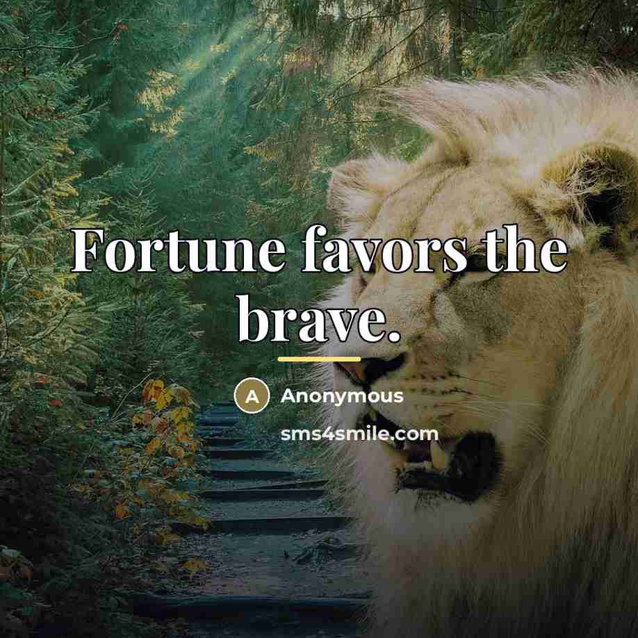 “Fortune favors the brave.…” quote by Anonymous
