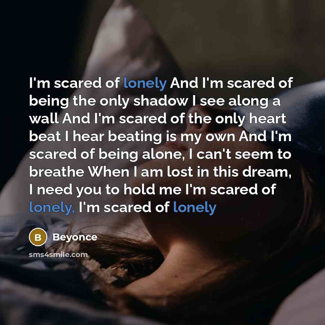 “I'm scared of lonely And I'm scared of being the…” quote by Beyonce