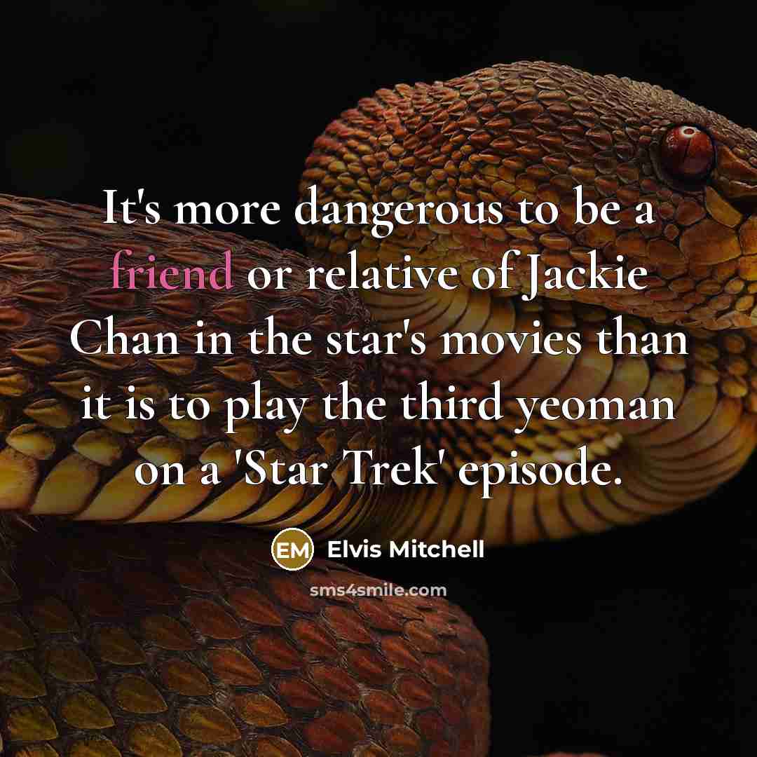“It's more dangerous to be a friend or relative of…” quote by Elvis Mitchell