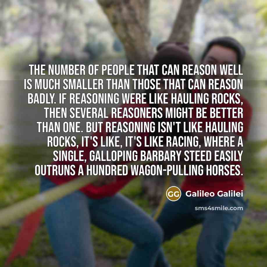 “The number of people that can reason well is much…” quote by Galileo Galilei