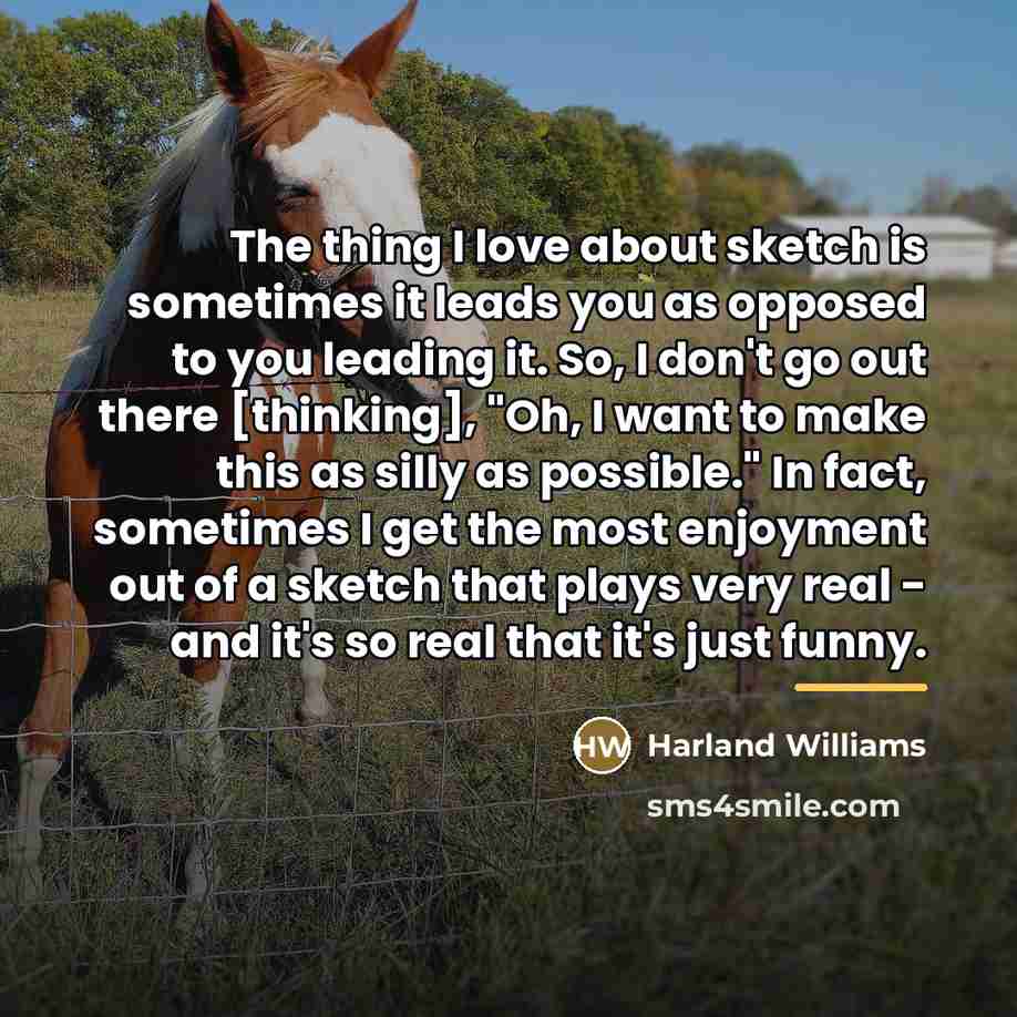 “The thing I love about sketch is sometimes it leads…” quote by Harland Williams