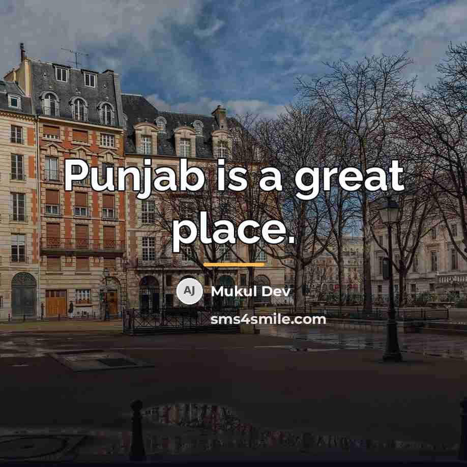 “Punjab is a great place.…” quote by Mukul Dev
