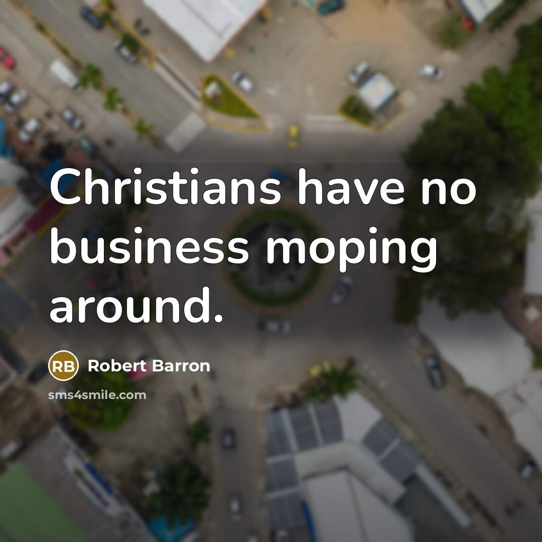 “Christians have no business moping around.…” quote by Robert Barron