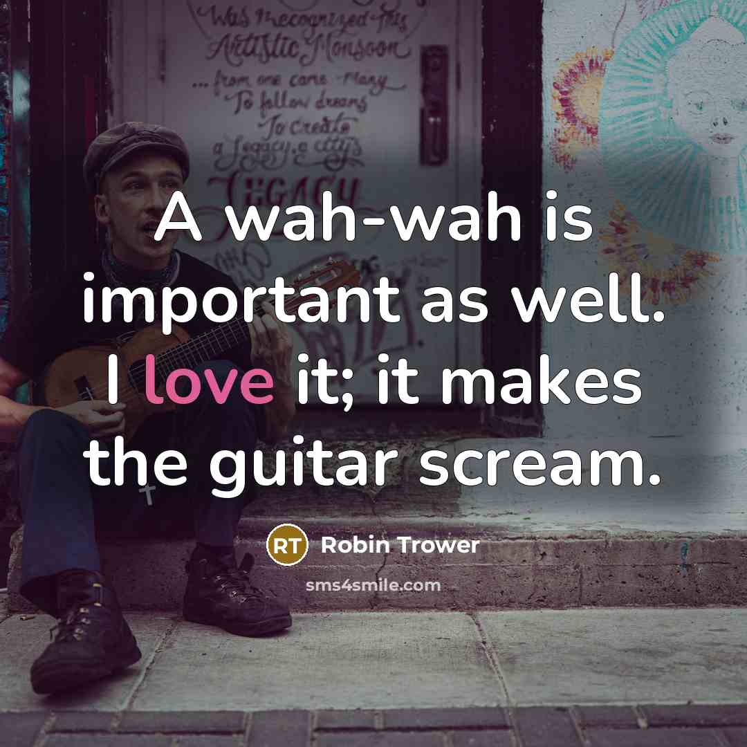 “A wah-wah is important as well. I love it; it…” quote by Robin Trower