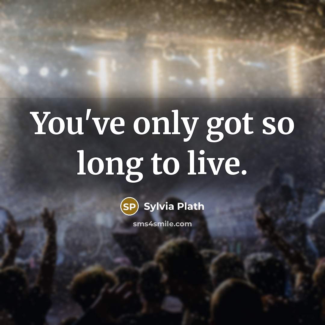 “You've only got so long to live.…” quote by Sylvia Plath