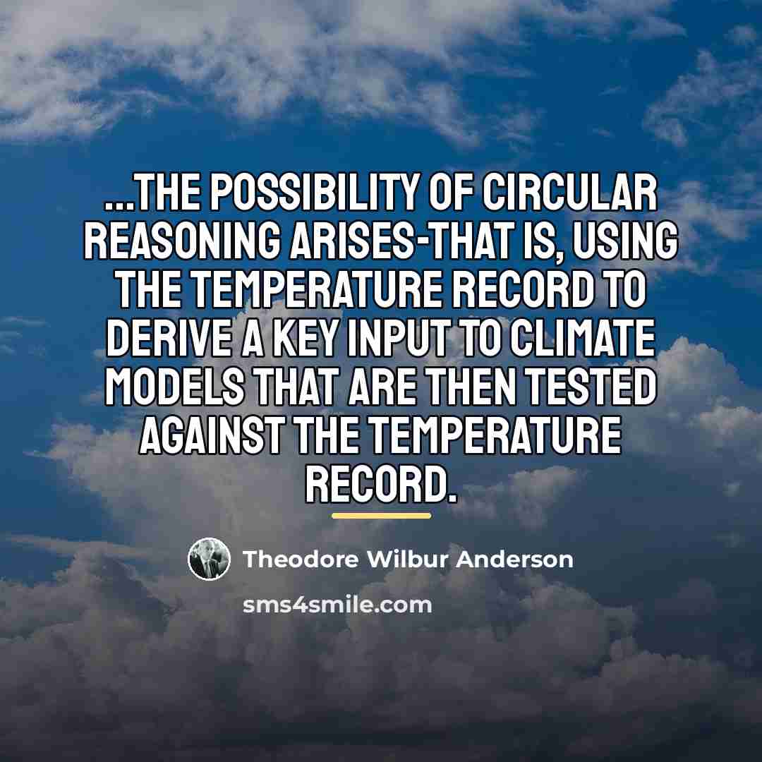 “...the possibility of circular reasoning arises-that is, using the temperature…” quote by Theodore Wilbur Anderson