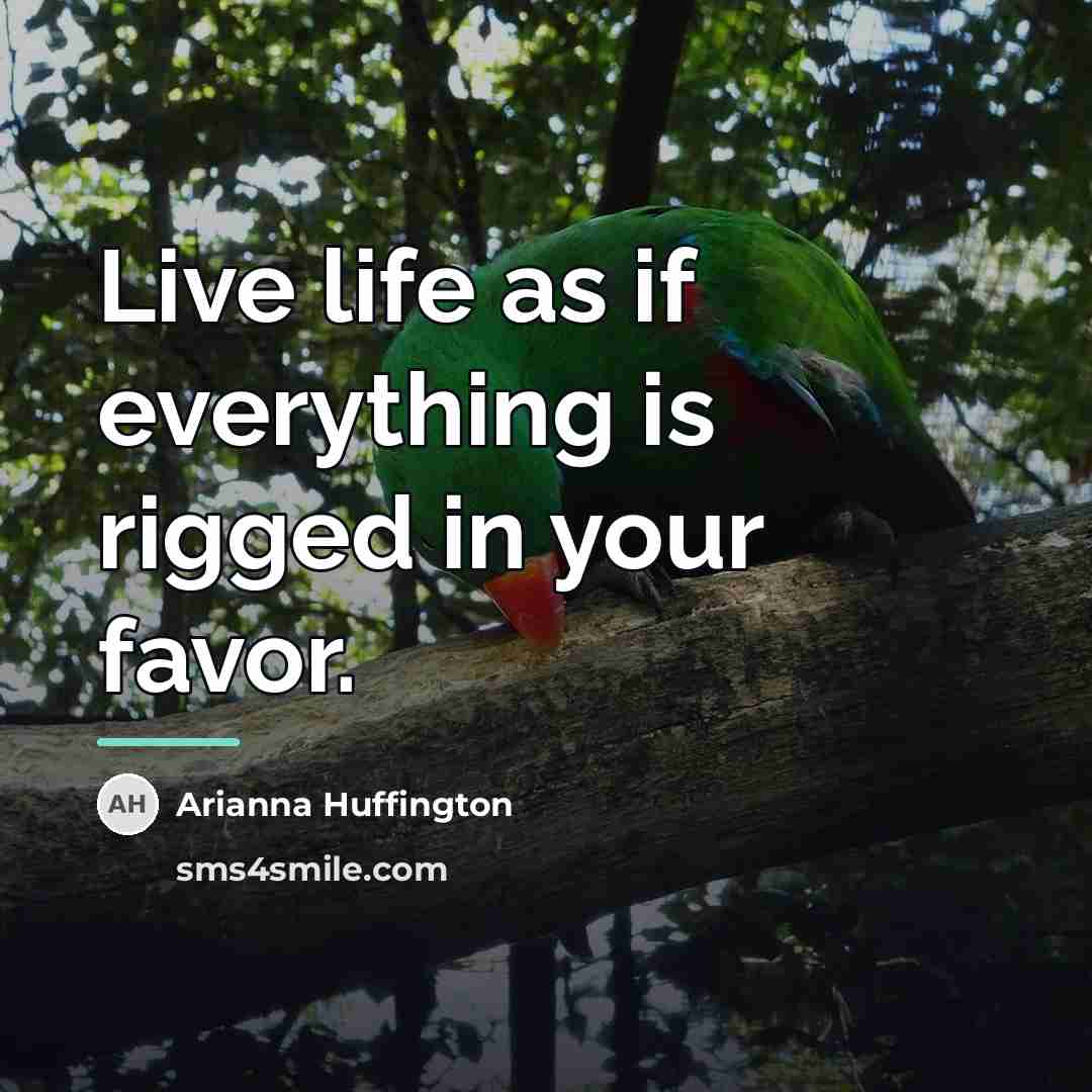 “Live life as if everything is rigged in your favor.…” quote by Arianna Huffington