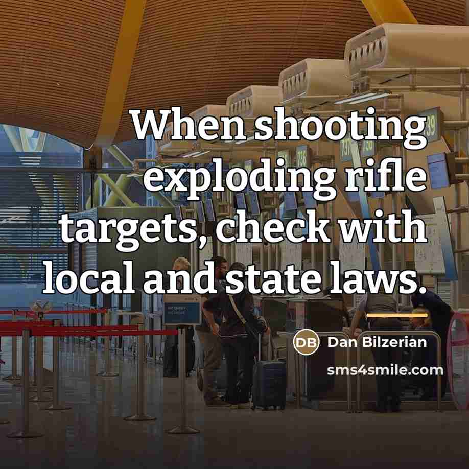 “When shooting exploding rifle targets, check with local and state…” quote by Dan Bilzerian