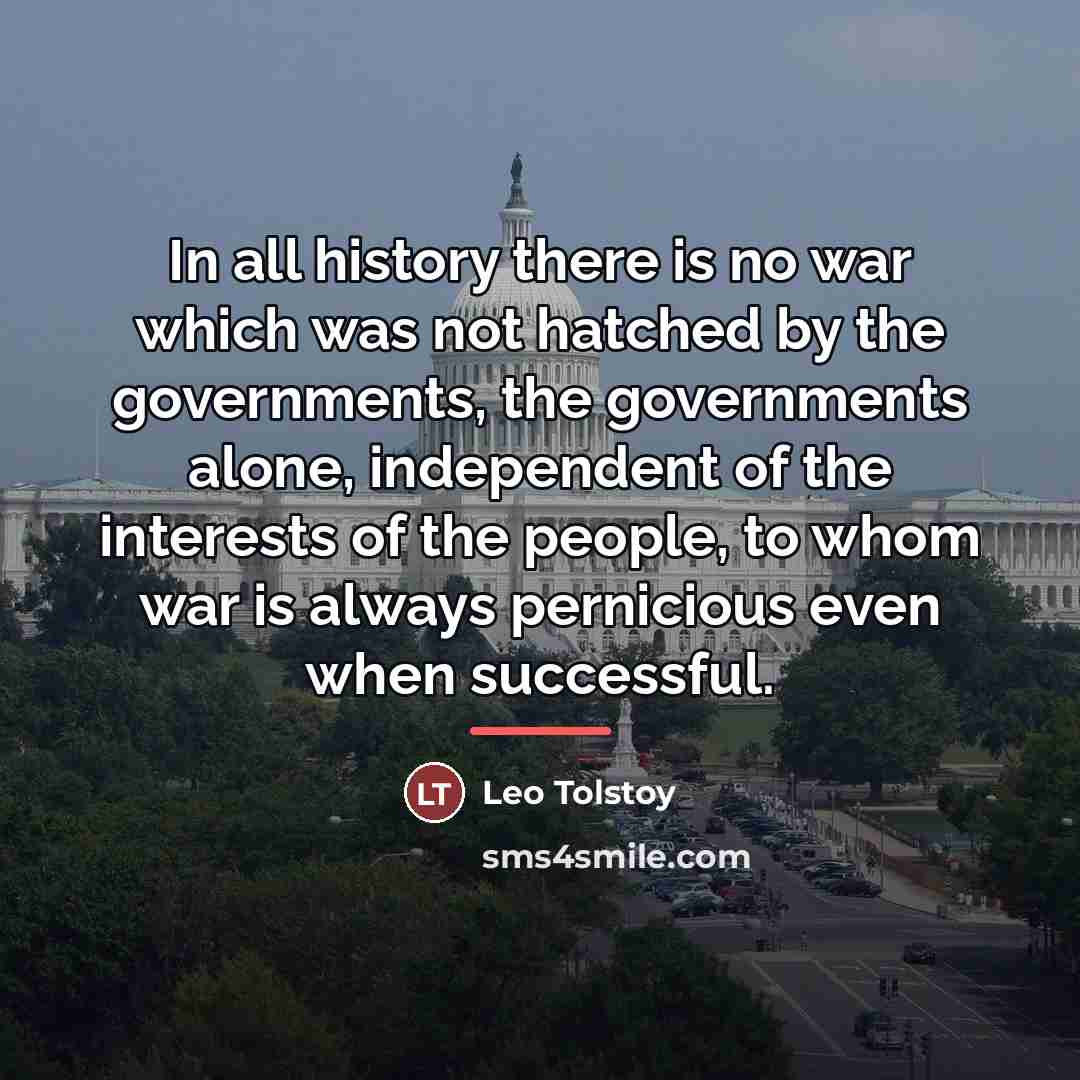 “In all history there is no war which was not…” quote by Leo Tolstoy