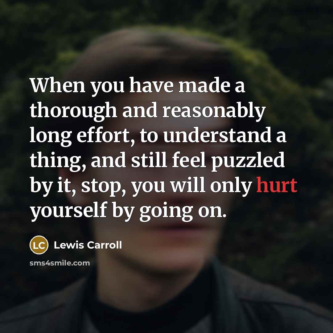 “When you have made a thorough and reasonably long effort,…” quote by Lewis Carroll