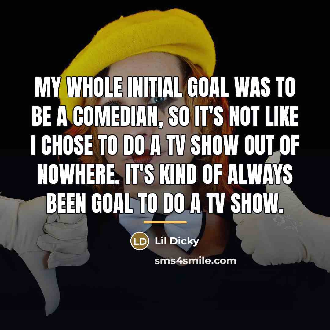 “My whole initial goal was to be a comedian, so…” quote by Lil Dicky