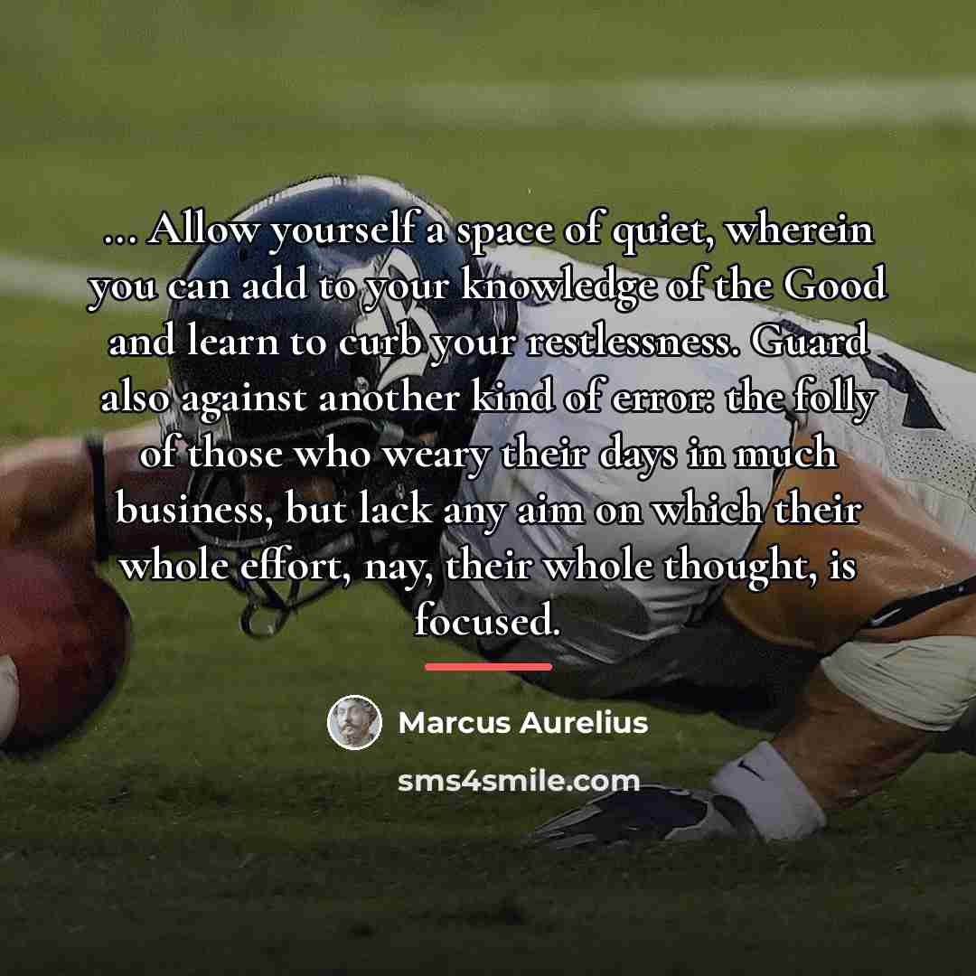 “... Allow yourself a space of quiet, wherein you can…” quote by Marcus Aurelius