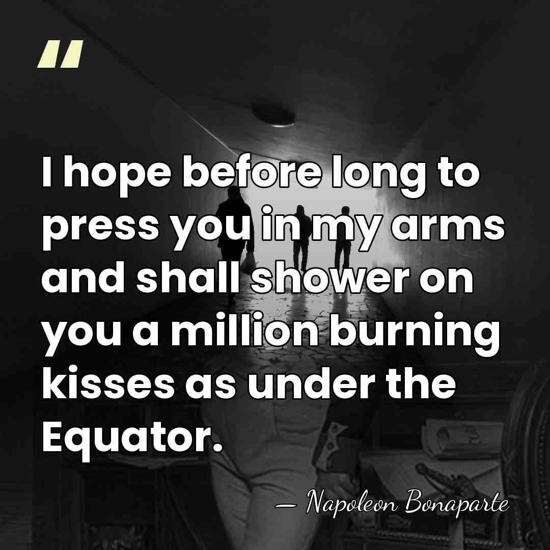 I hope before long to press you in my arms and shall&hellip; - Napoleon Bonaparte