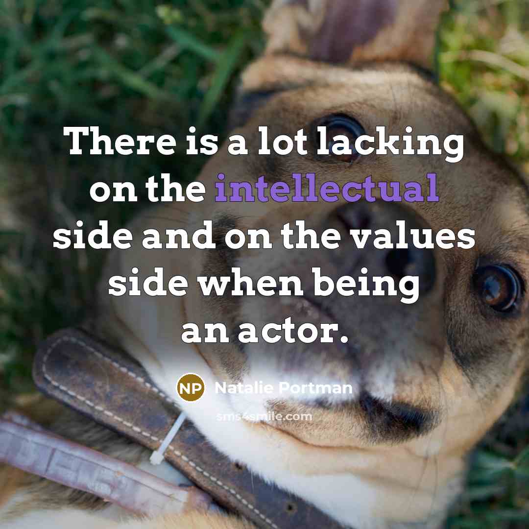 “There is a lot lacking on the intellectual side and…” quote by Natalie Portman