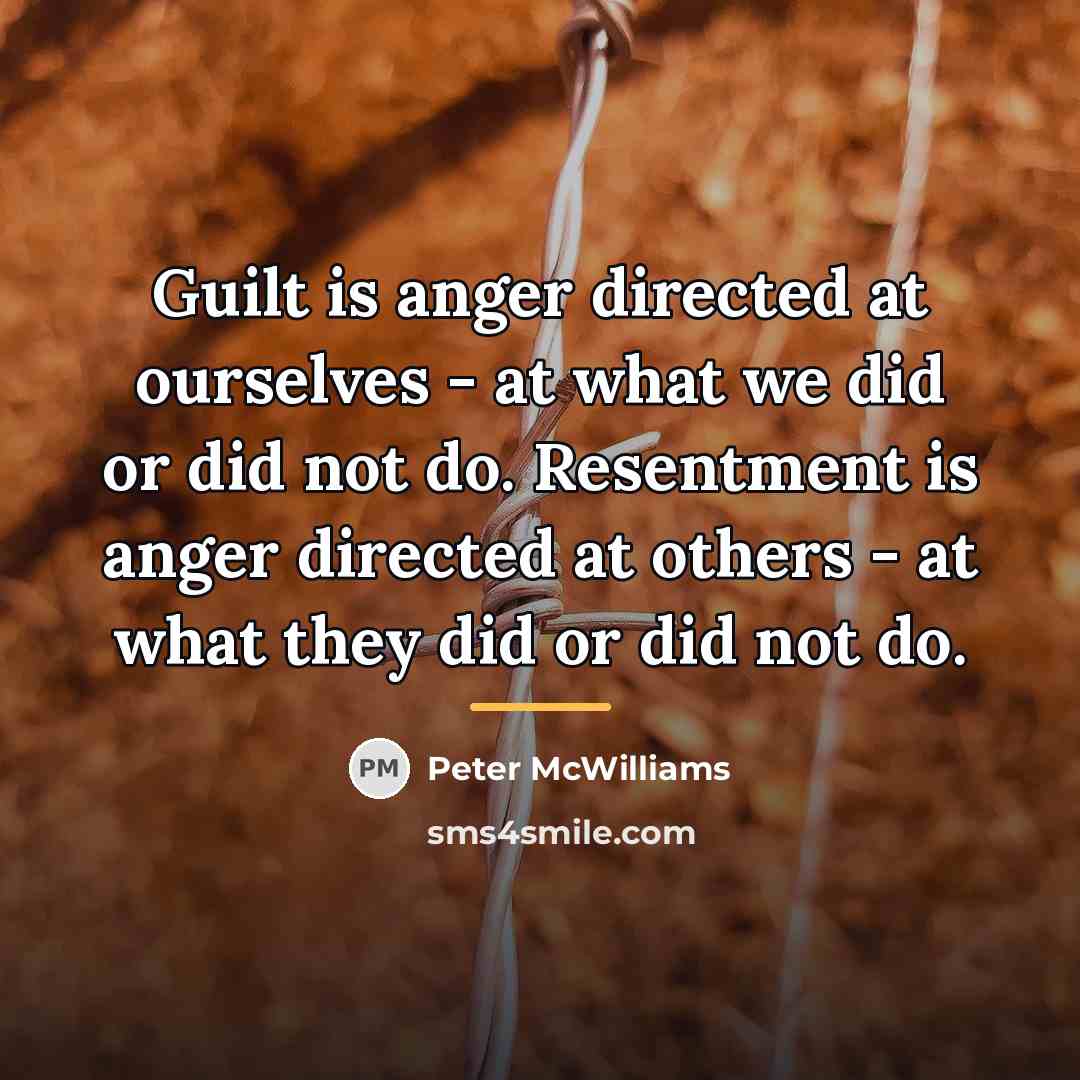 “Guilt is anger directed at ourselves - at what we…” quote by Peter McWilliams