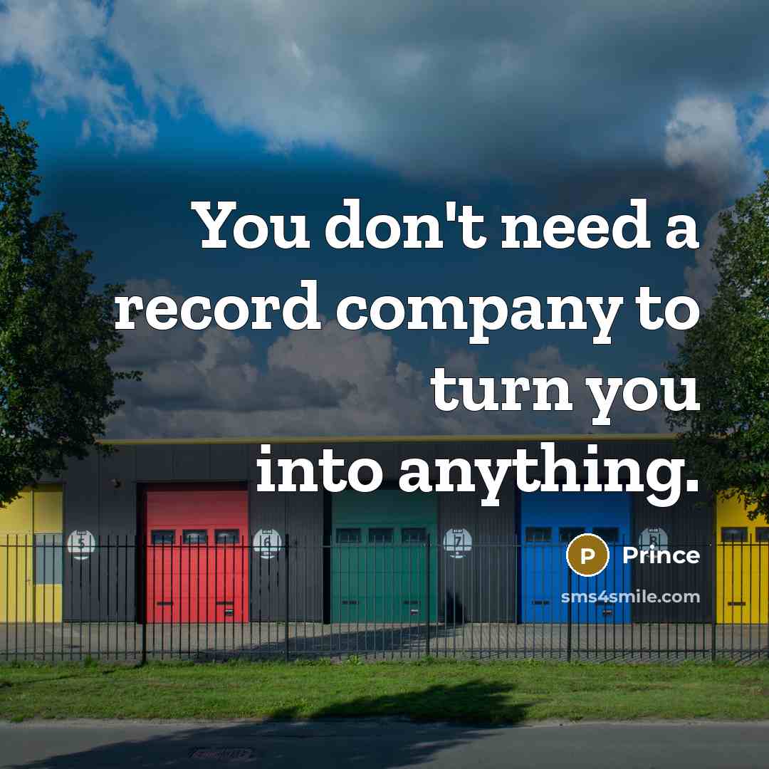“You don't need a record company to turn you into…” quote by Prince