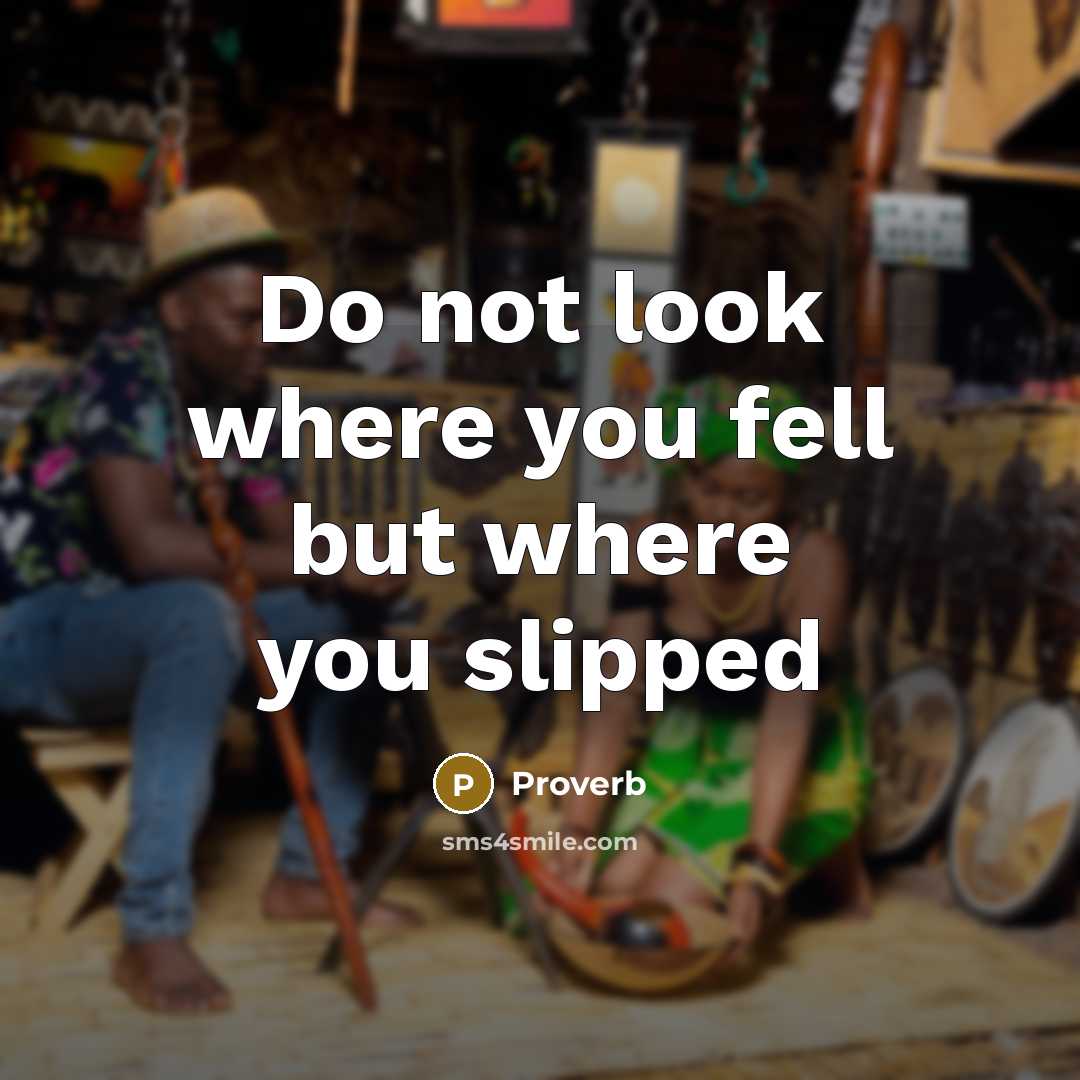 “Do not look where you fell but where you slipped…” quote by Proverb