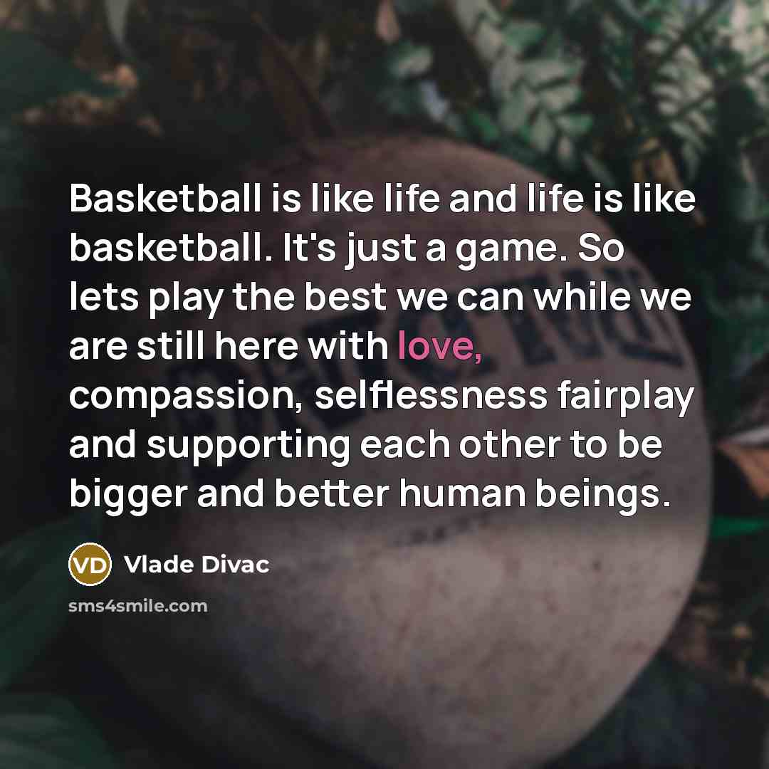 “Basketball is like life and life is like basketball. It's…” quote by Vlade Divac