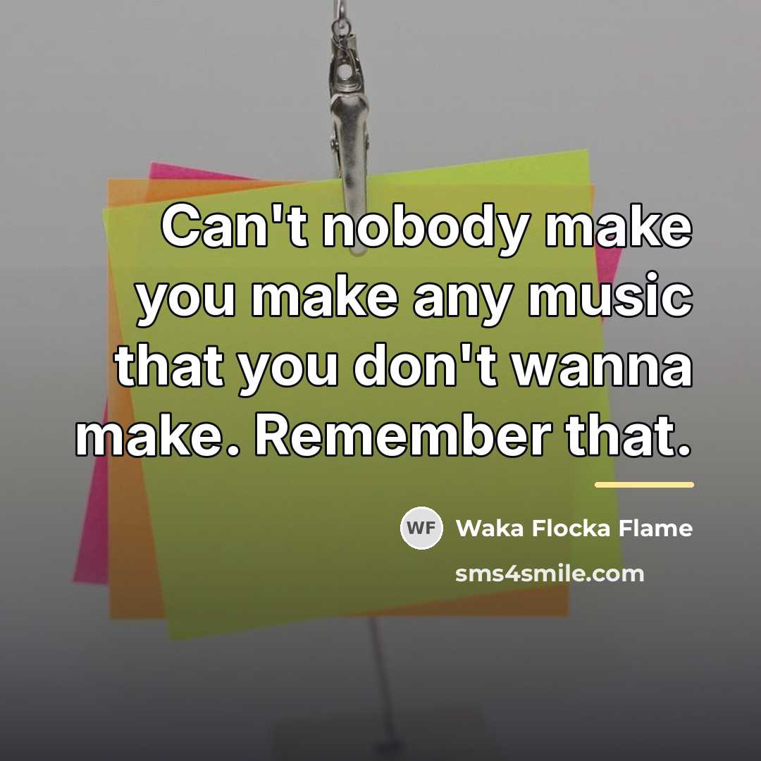 “Can't nobody make you make any music that you don't…” quote by Waka Flocka Flame