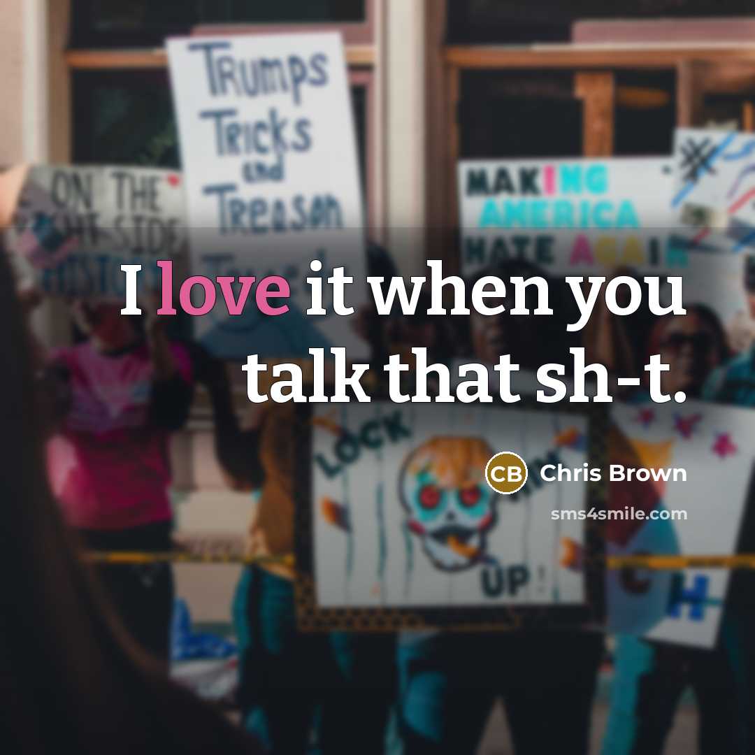 “I love it when you talk that sh-t.…” quote by Chris Brown