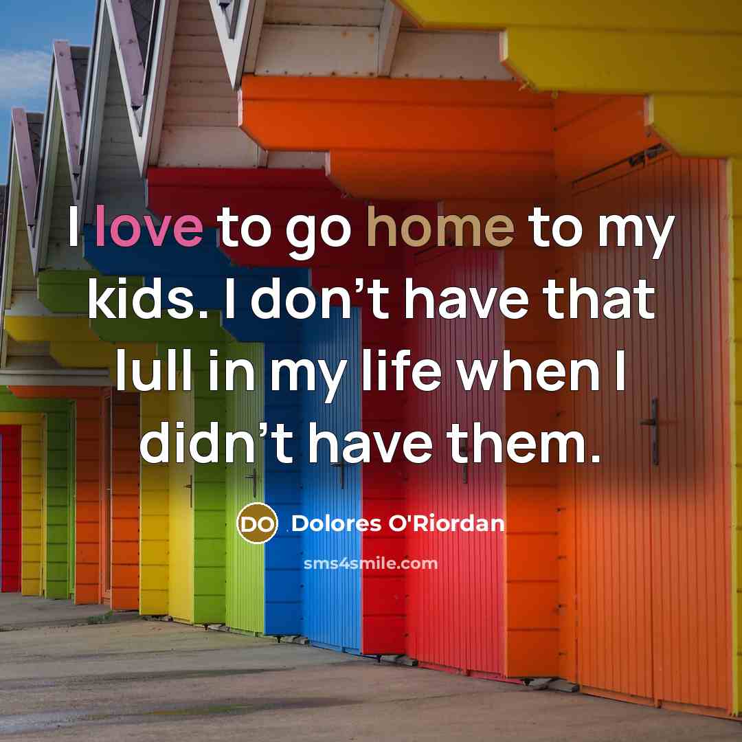 “I love to go home to my kids. I don't…” quote by Dolores O'Riordan