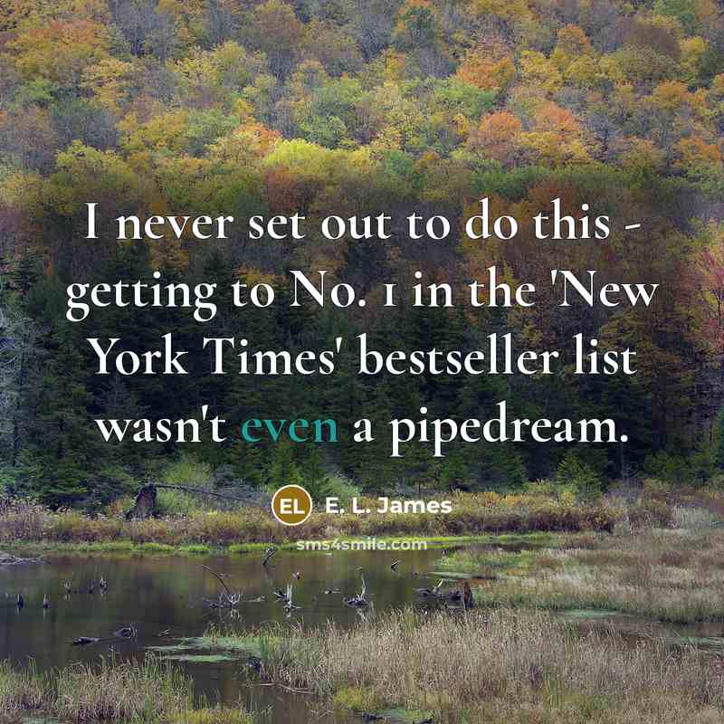 “I never set out to do this - getting to…” quote by E. L. James