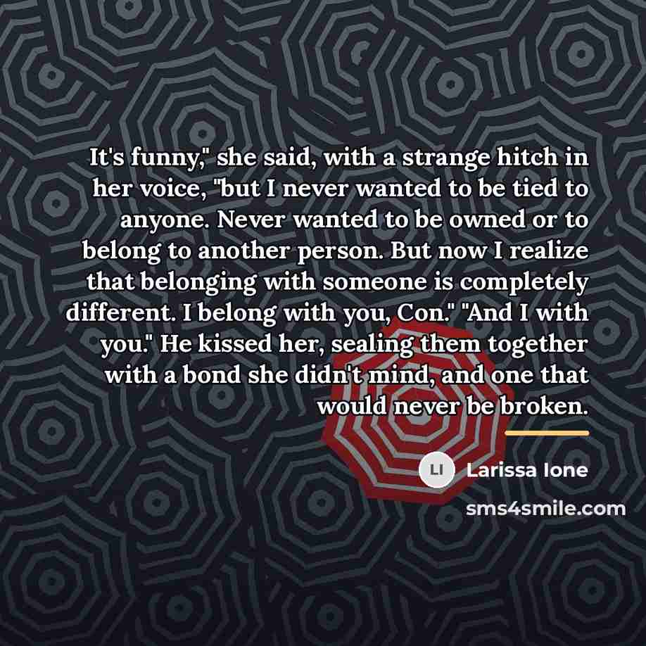 “It's funny," she said, with a strange hitch in her…” quote by Larissa Ione