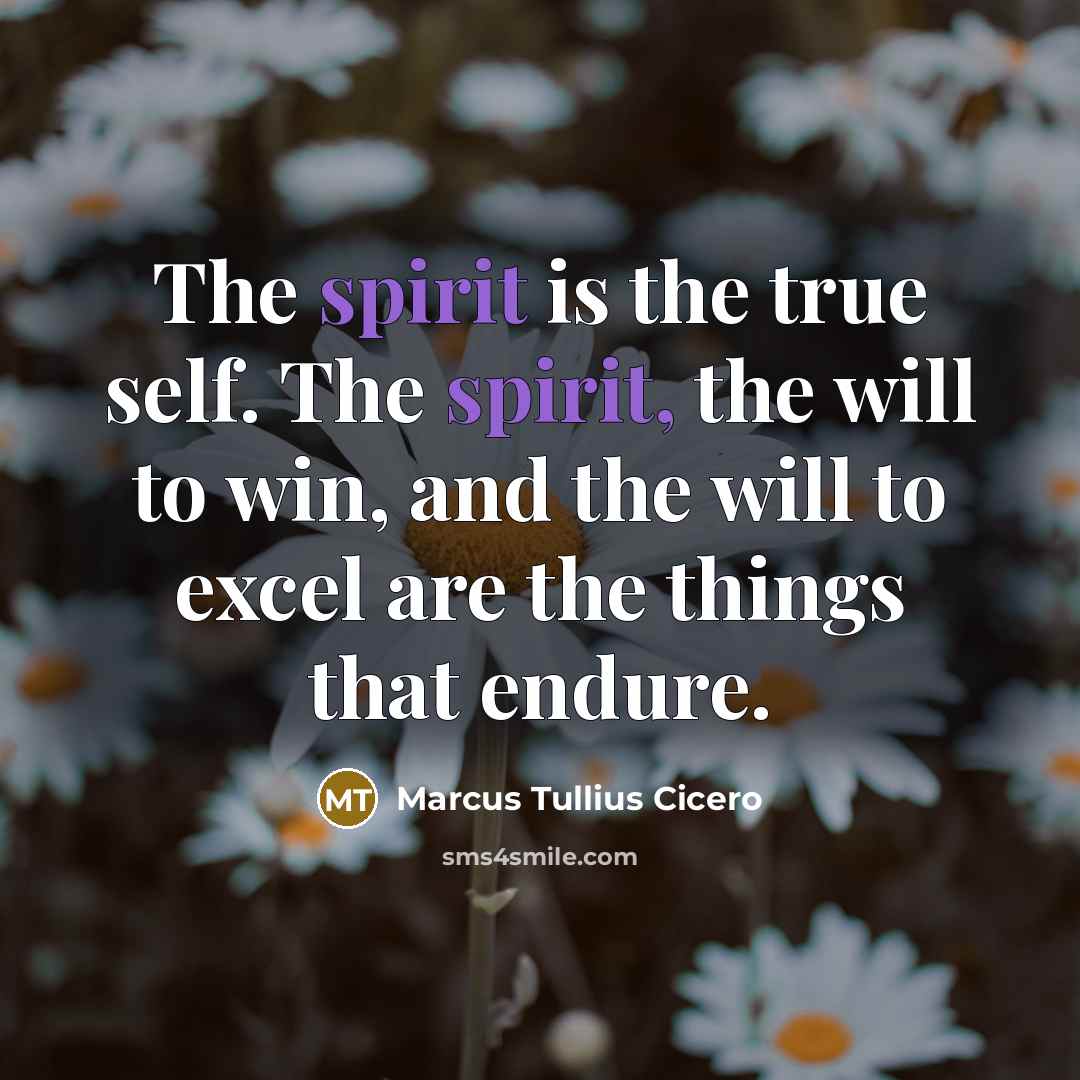 “The spirit is the true self. The spirit, the will…” quote by Marcus Tullius Cicero