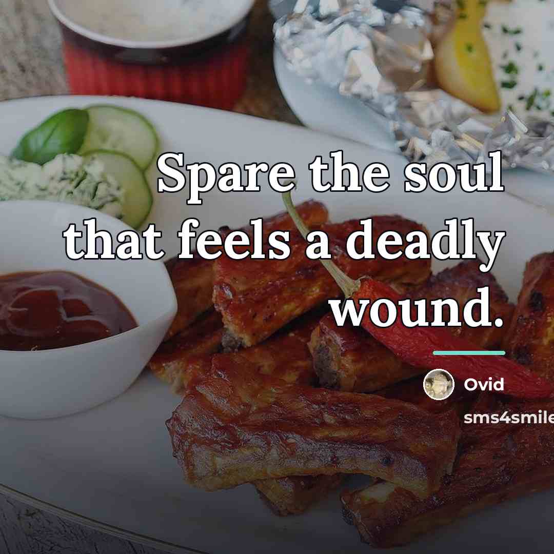 “Spare the soul that feels a deadly wound.…” quote by Ovid
