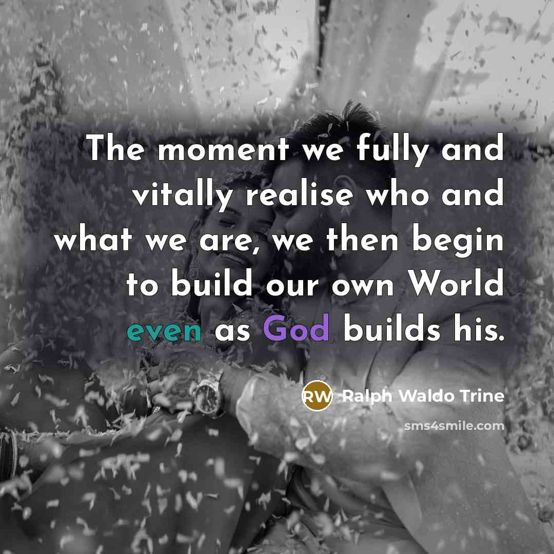 “The moment we fully and vitally realise who and what…” quote by Ralph Waldo Trine