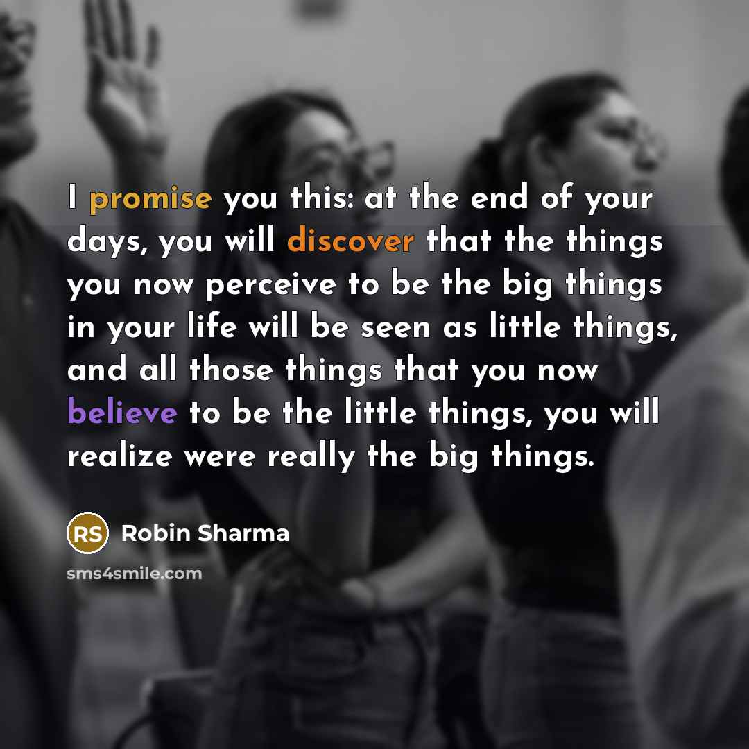 “I promise you this: at the end of your days,…” quote by Robin Sharma