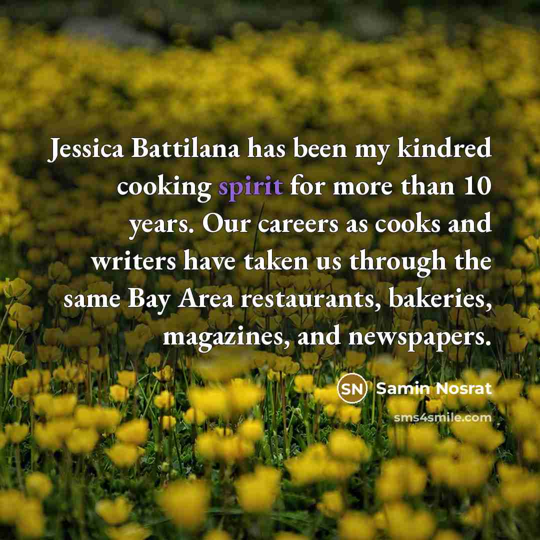 “Jessica Battilana has been my kindred cooking spirit for more…” quote by Samin Nosrat