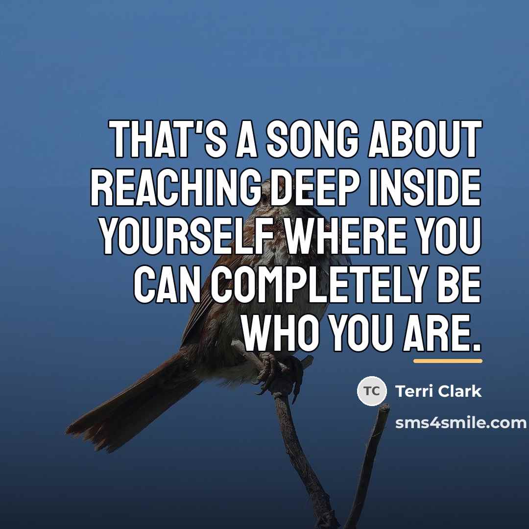 “That's a song about reaching deep inside yourself where you…” quote by Terri Clark