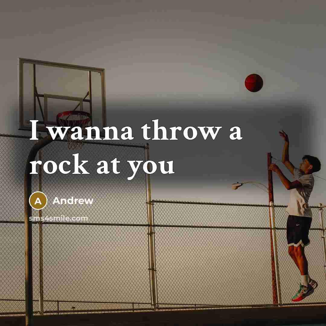 “I wanna throw a rock at you…” quote by Andrew