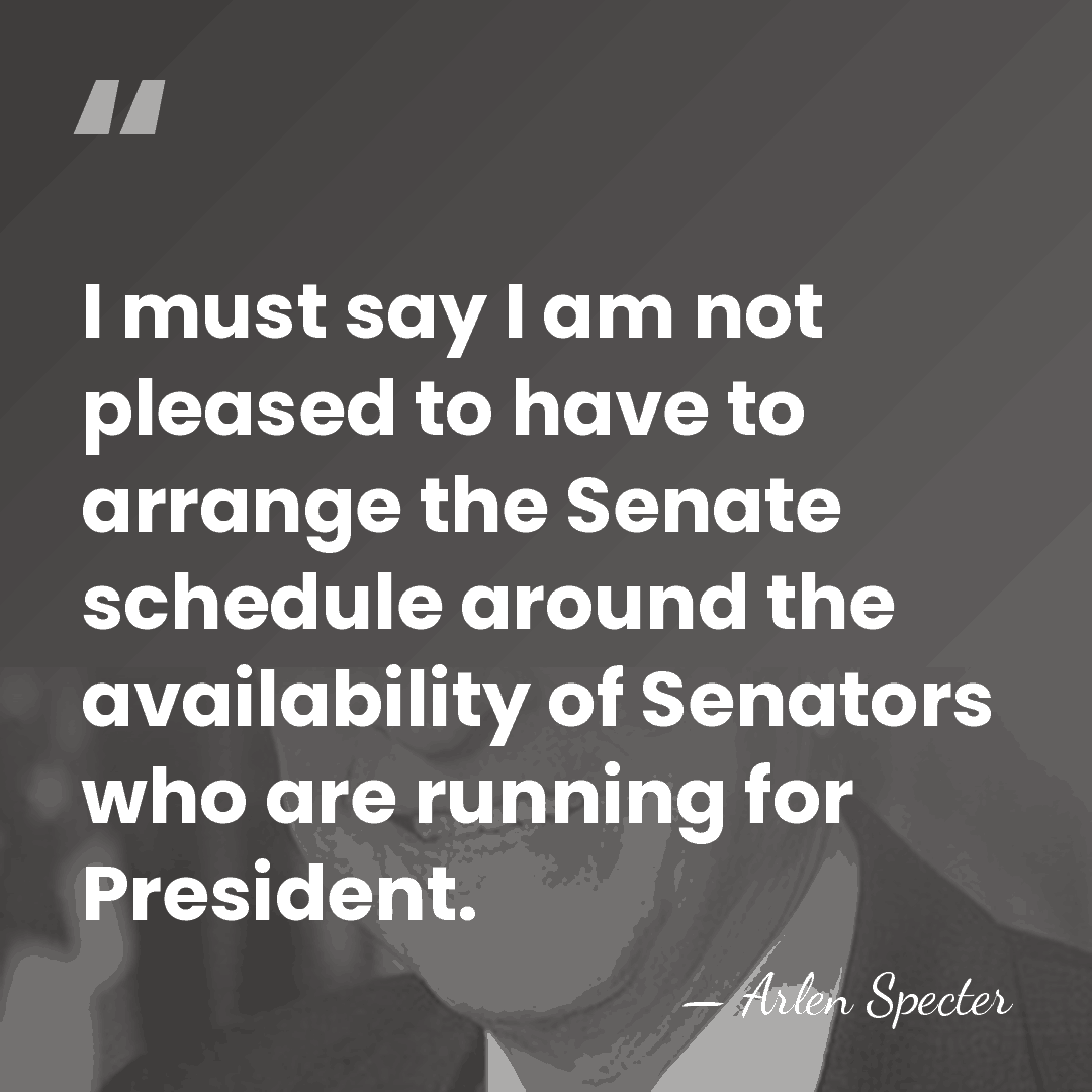 I must say I am not pleased to have to arrange the&hellip; - Arlen Specter