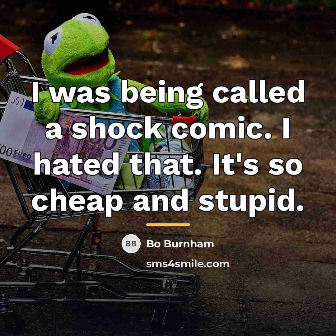 “I was being called a shock comic. I hated that.…” quote by Bo Burnham