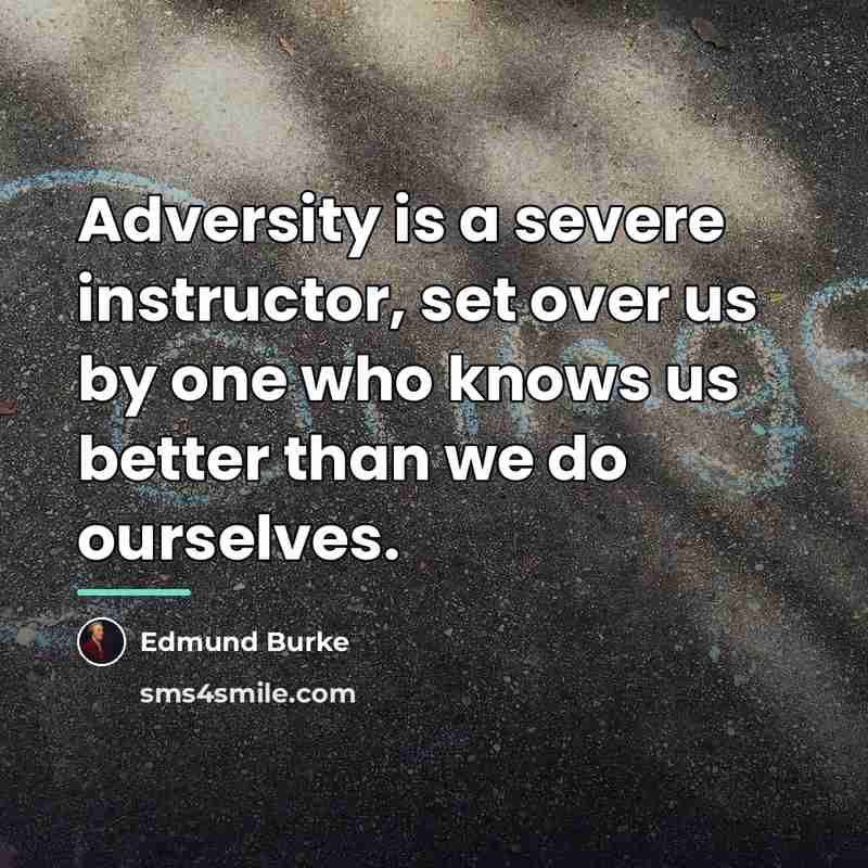 “Adversity is a severe instructor, set over us by one…” quote by Edmund Burke