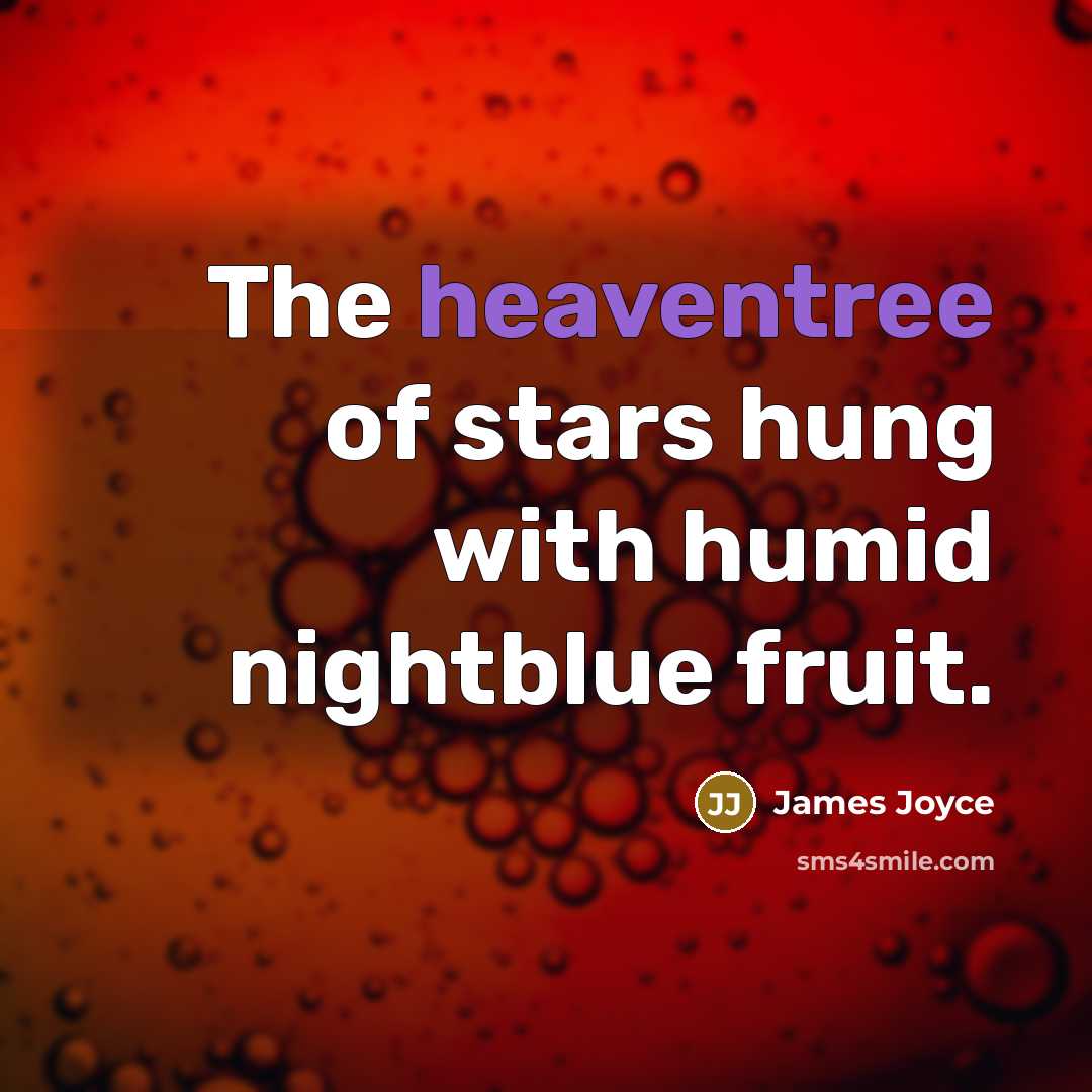 “The heaventree of stars hung with humid nightblue fruit.…” quote by James Joyce