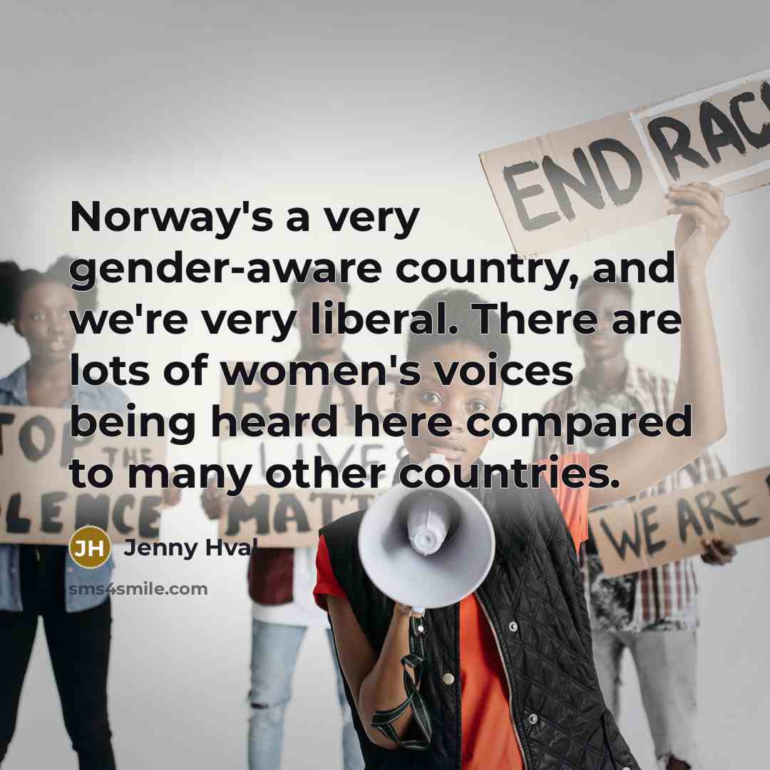 “Norway's a very gender-aware country, and we're very liberal. There…” quote by Jenny Hval