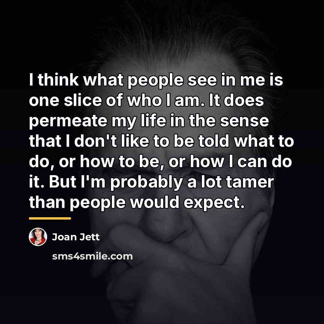 “I think what people see in me is one slice…” quote by Joan Jett