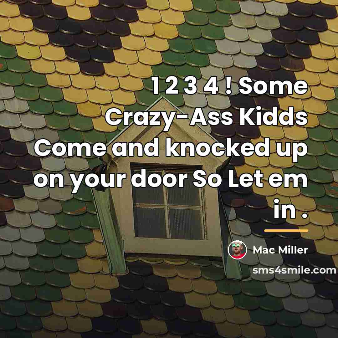 “1 2 3 4 ! Some Crazy-Ass Kidds Come and…” quote by Mac Miller