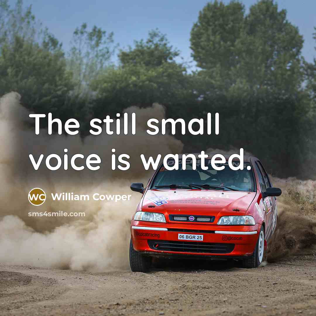 “The still small voice is wanted.…” quote by William Cowper