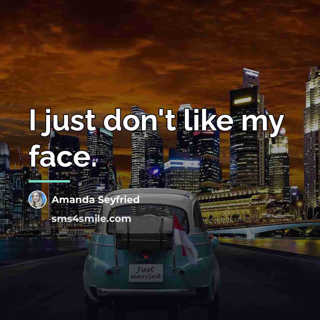 “I just don't like my face.…” quote by Amanda Seyfried