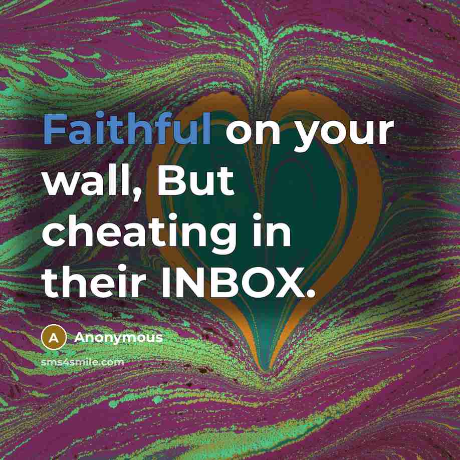 “Faithful on your wall, But cheating in their INBOX.…” quote by Anonymous