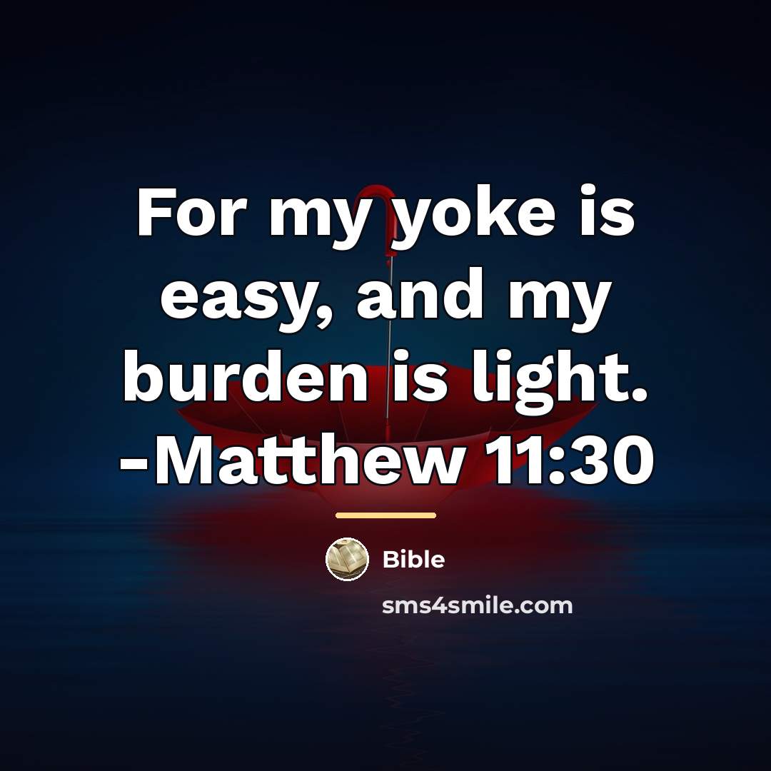 “For my yoke is easy, and my burden is light.…” quote by Bible