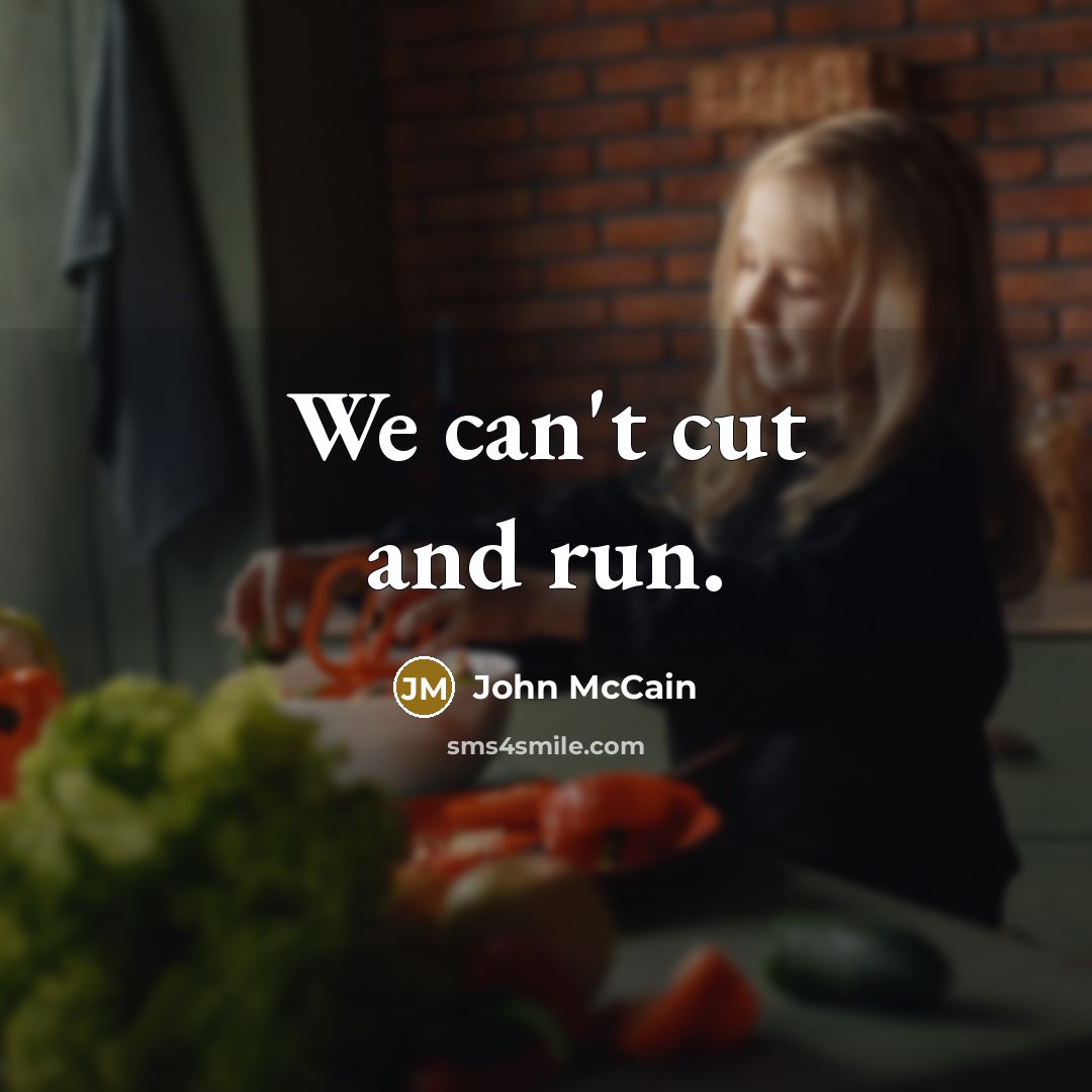 “We can't cut and run.…” quote by John McCain